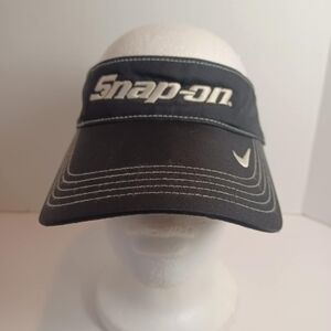 Nike‎ Golf Visor Strapback Black Adjustable Stretch Unisex Snap-On Logo